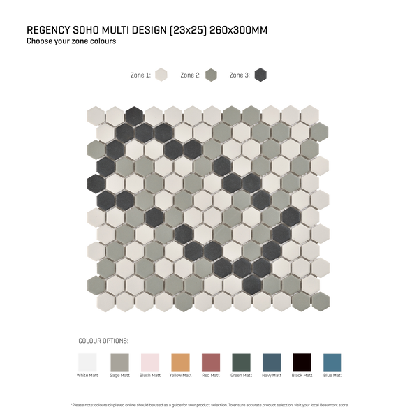 Regency-Soho Soho Multicolour Textured Mosaic