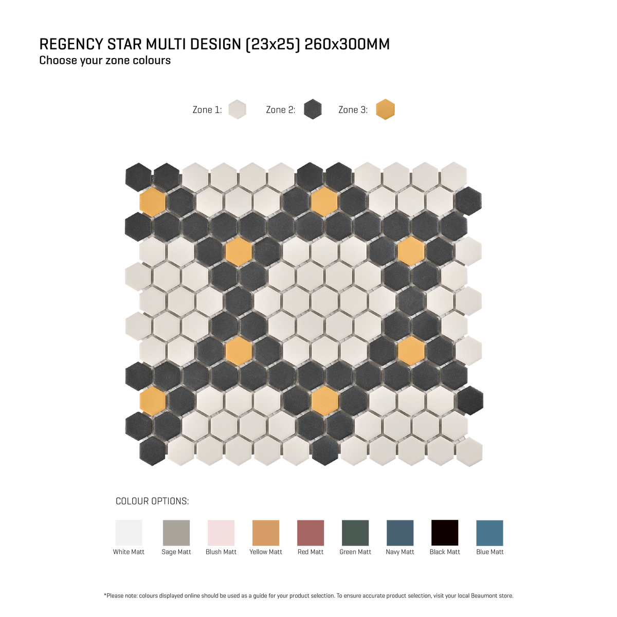 Regency-Star Star Multicolour Textured Mosaic