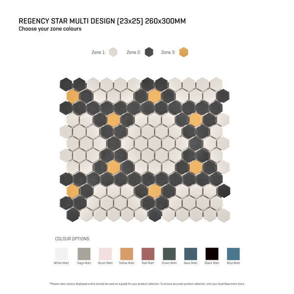 Regency-Star Star Multicolour Textured Mosaic