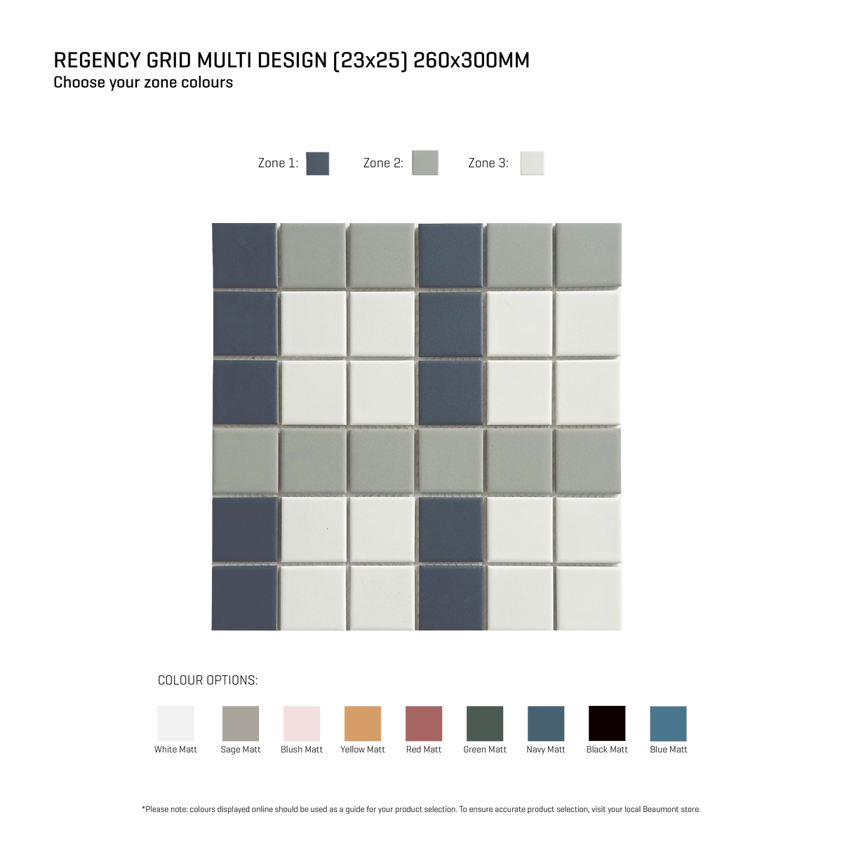 Regency Grid Multicolour Textured Mosaic