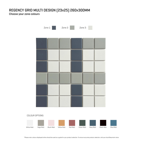 Regency Grid Multicolour Textured Mosaic
