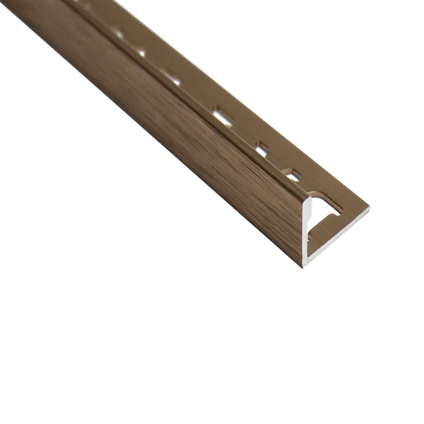 Aluminium L Linished Copper Plated 8 x 3000mm