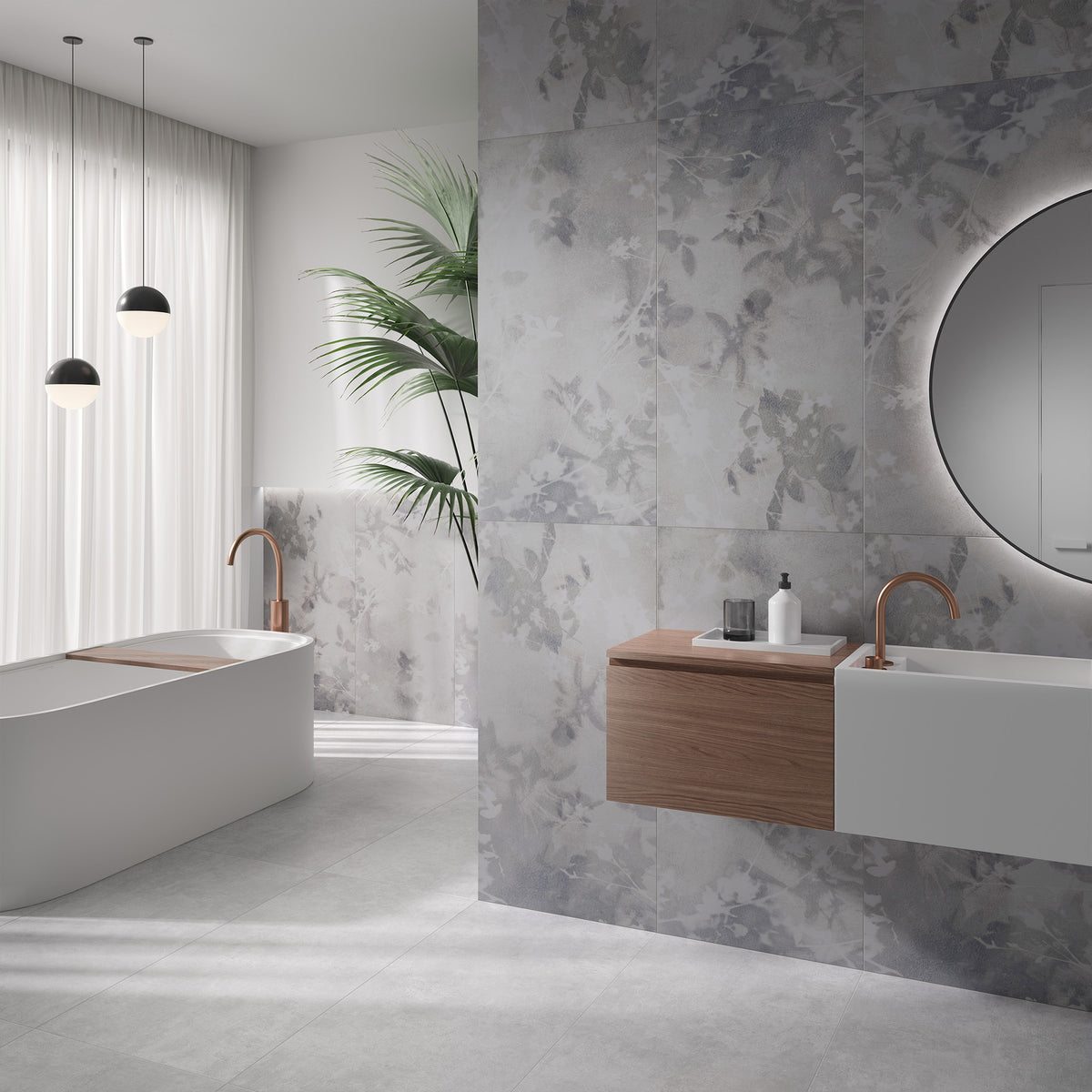 Shadow Grey Matt Tile (Pack of 2) - lifestyle view