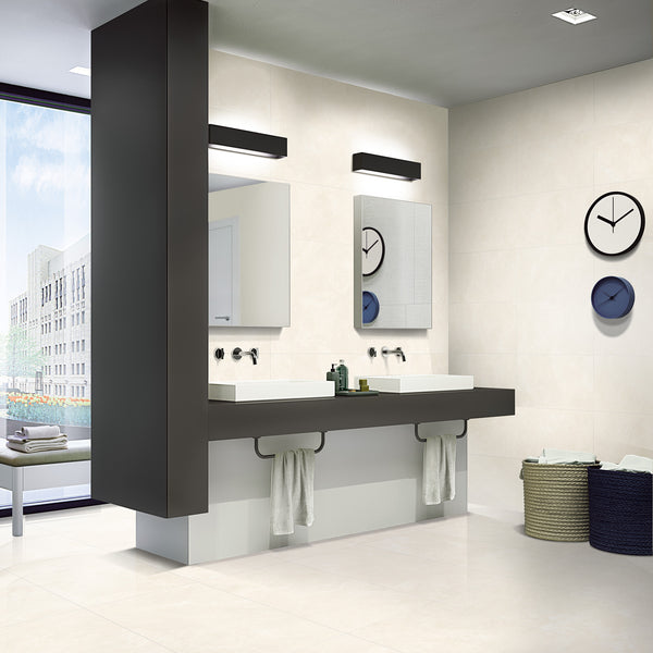 Travertine Ash Matt Tile - lifestyle view