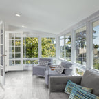Travertine Silver Matt Tile - lifestyle view
