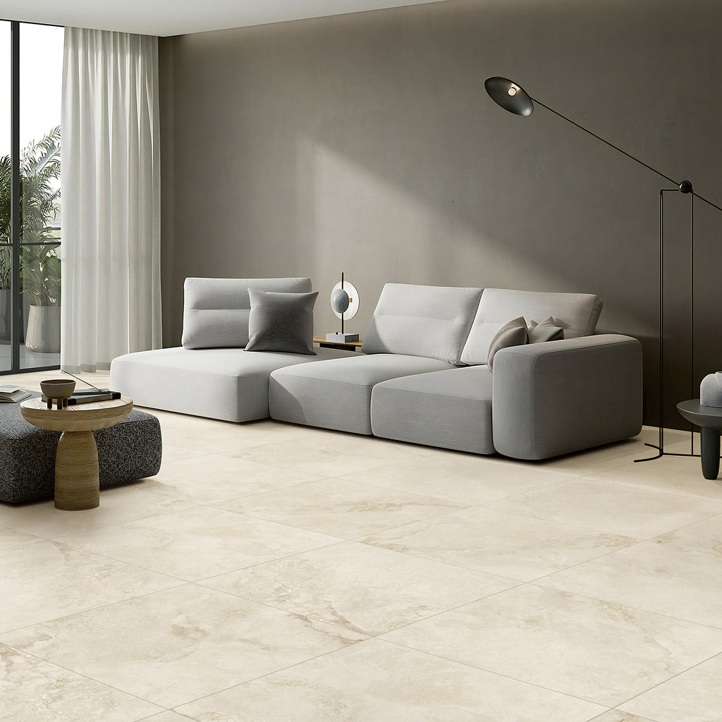 Travertine Beige Silk Tile - lifestyle view