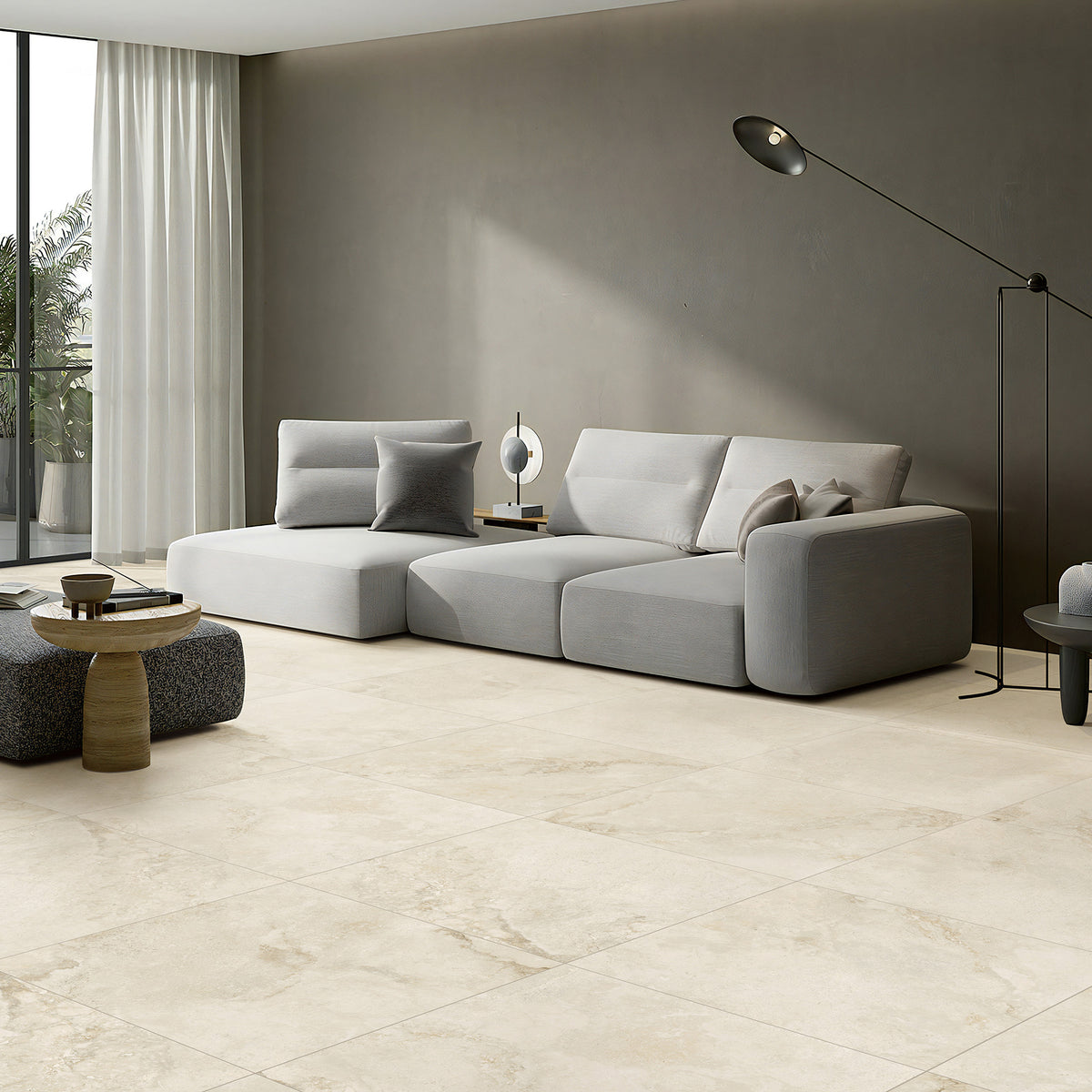Travertine Beige Silk Tile - lifestyle view