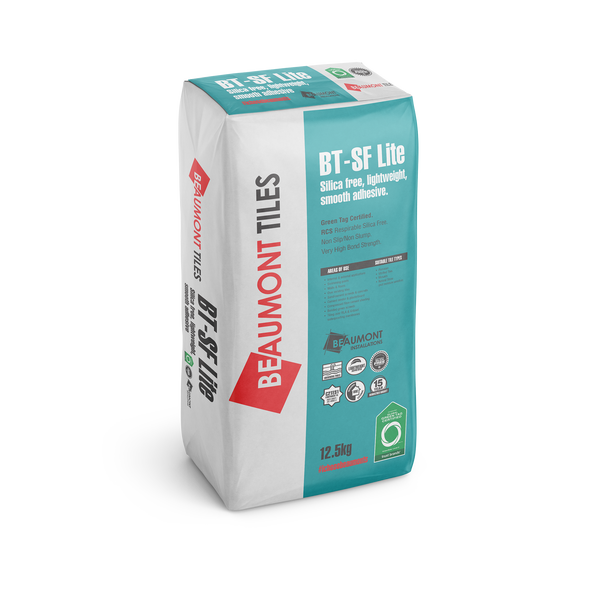 SF Respirable Silica Free Lightweight Advanced Polymer Non-Slip Non-Slump White Tile Adhesive 12.5kg