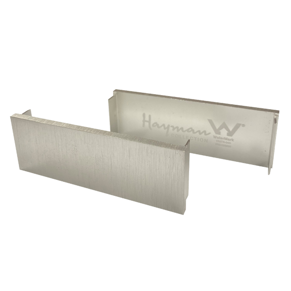 Aluminum End Caps Brushed Silver 35mm 2 Pack