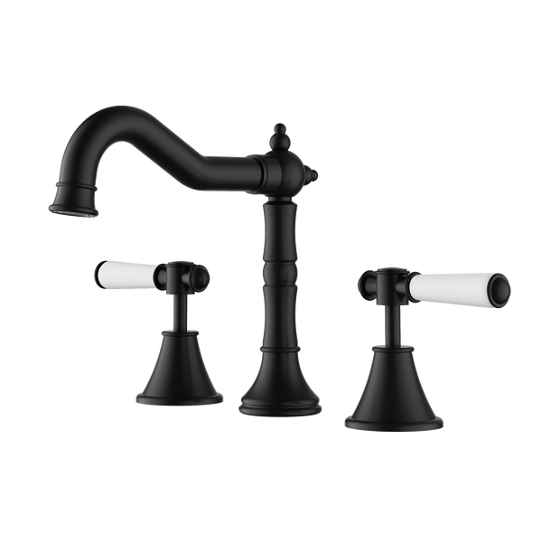Basin Set Ceramic Handle Matt Black