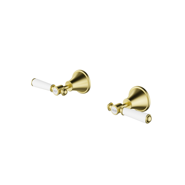 Wall Top Assemblies Ceramic Handle Brushed Gold