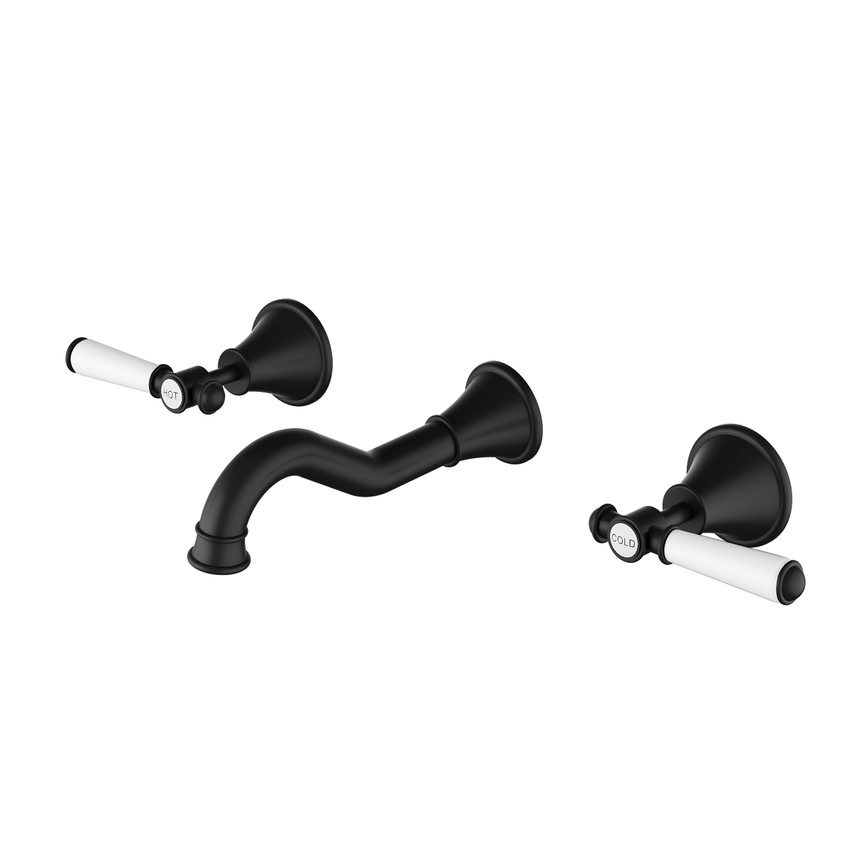 Bath Set Ceramic Handle Matt Black