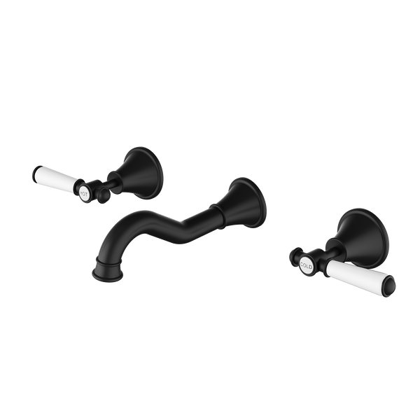 Bath Set Ceramic Handle Matt Black