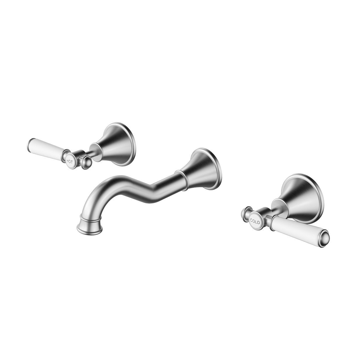 Bath Set Ceramic Handle Brushed Nickel