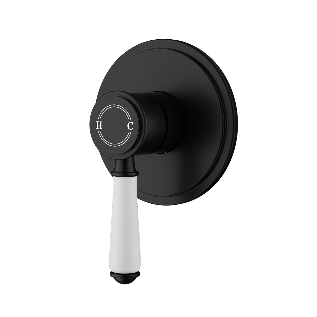 Wall Mixer  Trim Kit Ceramic Handle Matt Black