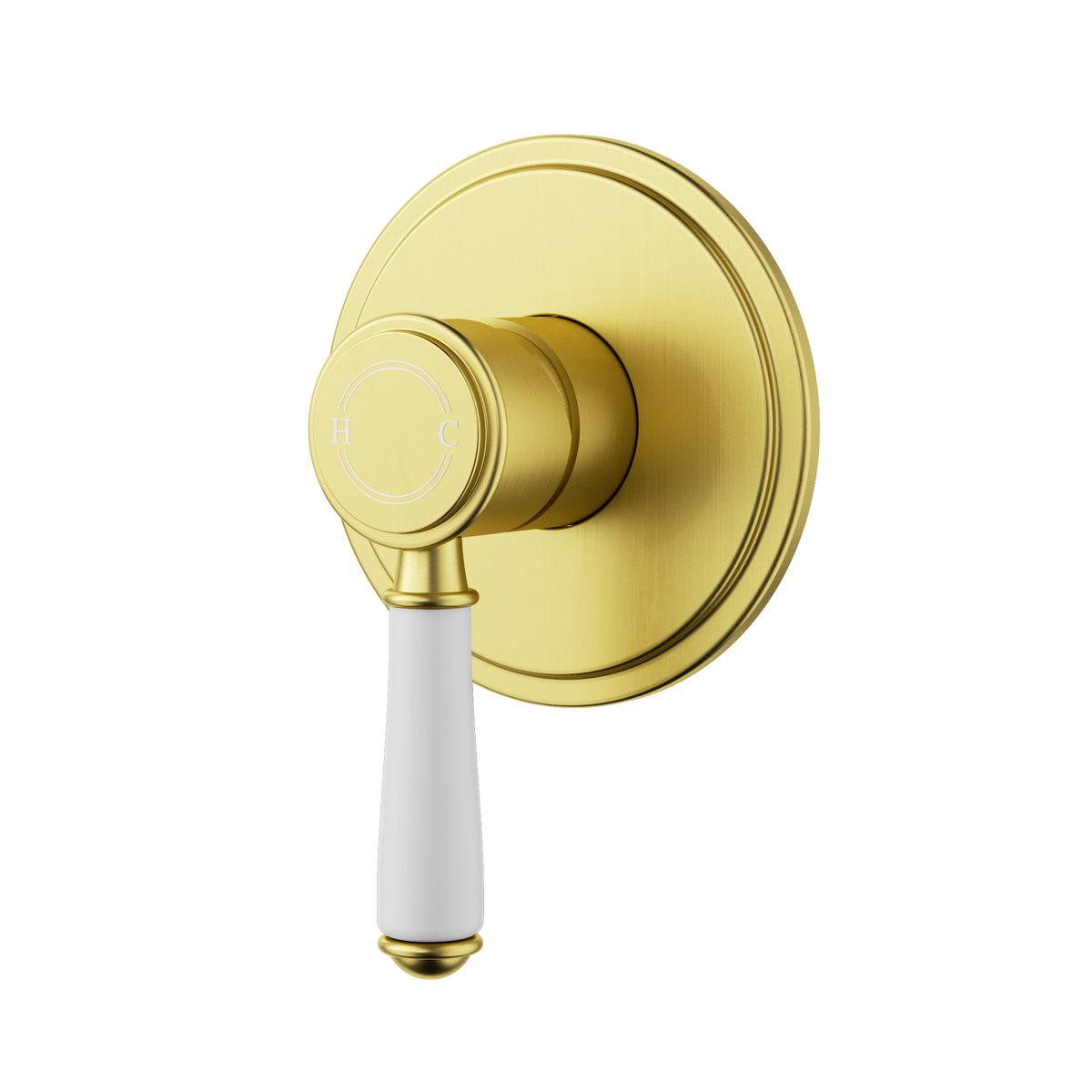Wall Mixer  Trim Kit Ceramic Handle Brushed Gold
