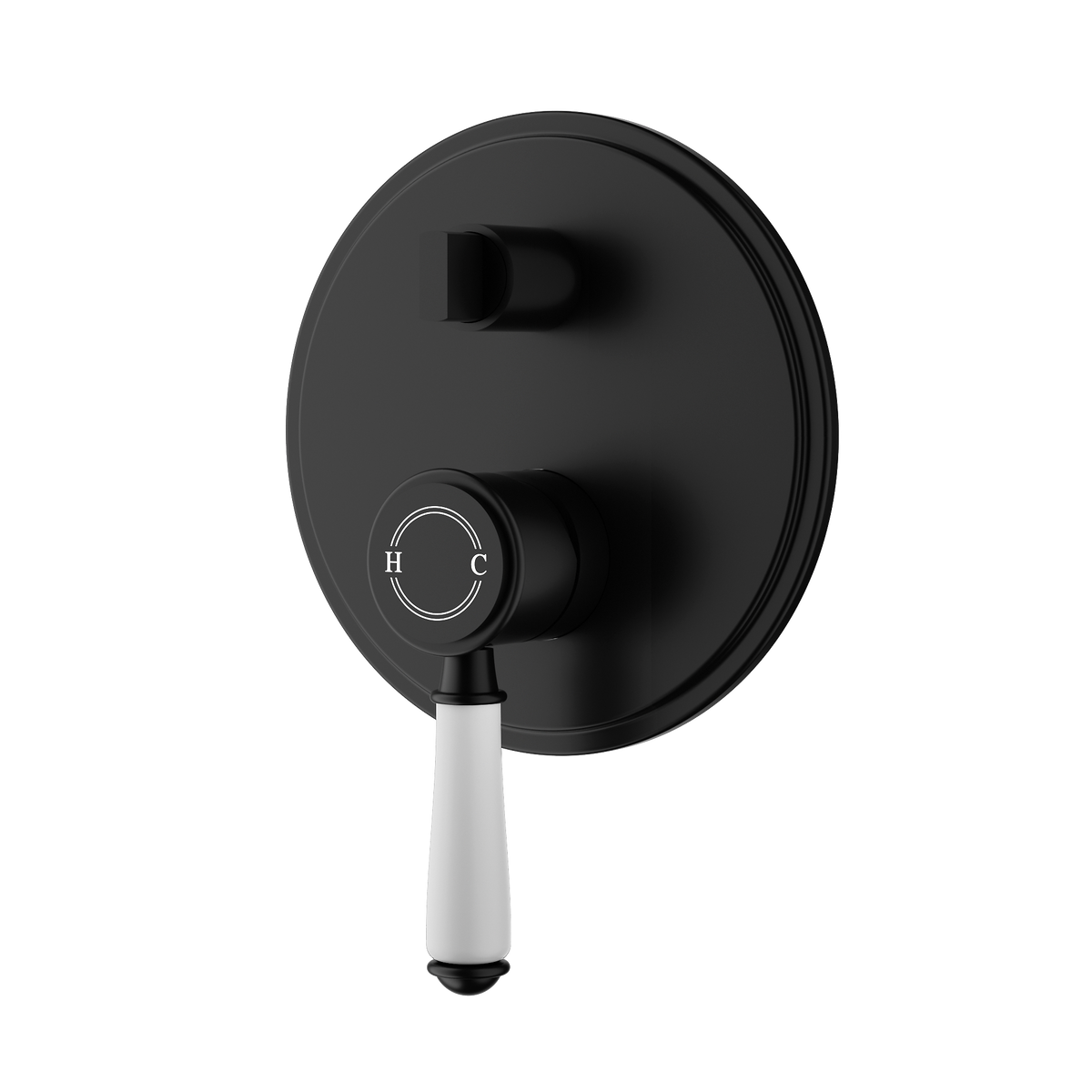 Wall Mixer W Diverter Trim Kit Ceramic Handle Matt Black
