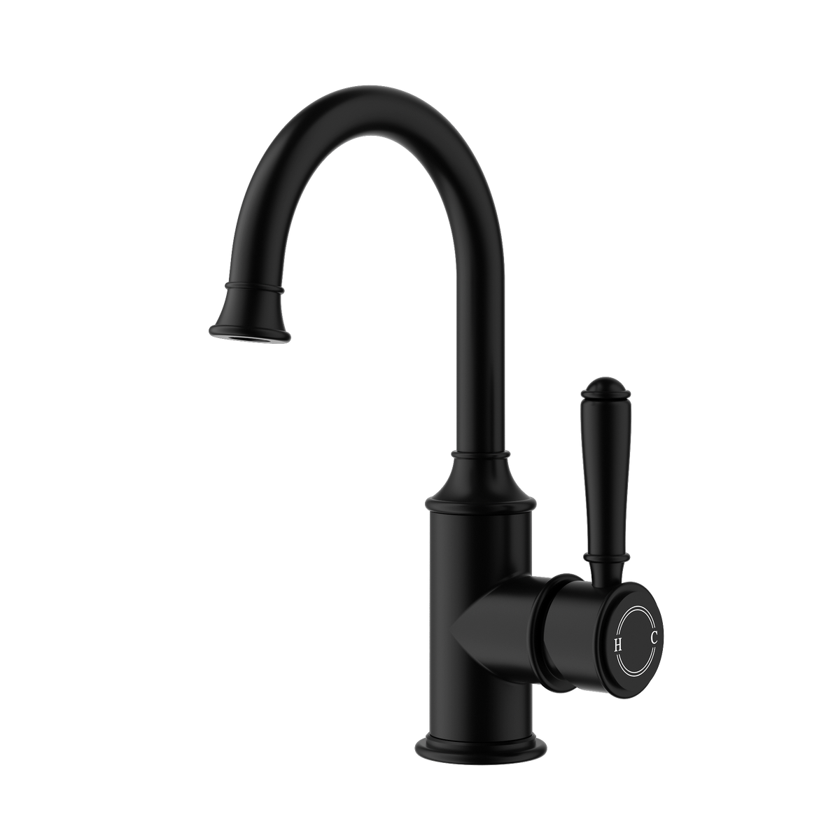 Gooseneck Basin Mixer Matt Black