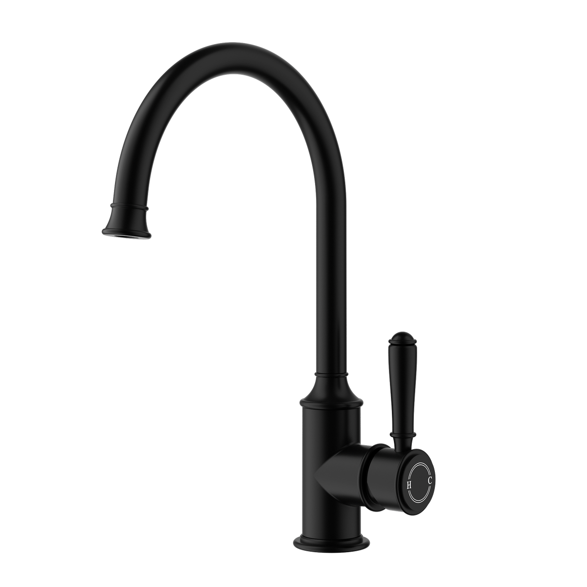 Gooseneck Sink  Mixer Matt Black