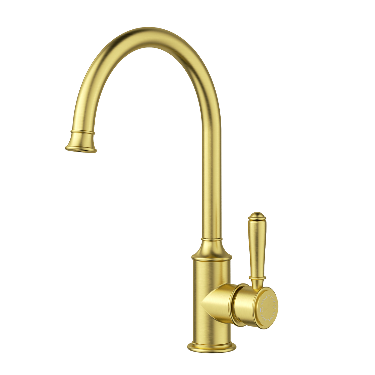 Gooseneck Sink Mixer Brushed Gold