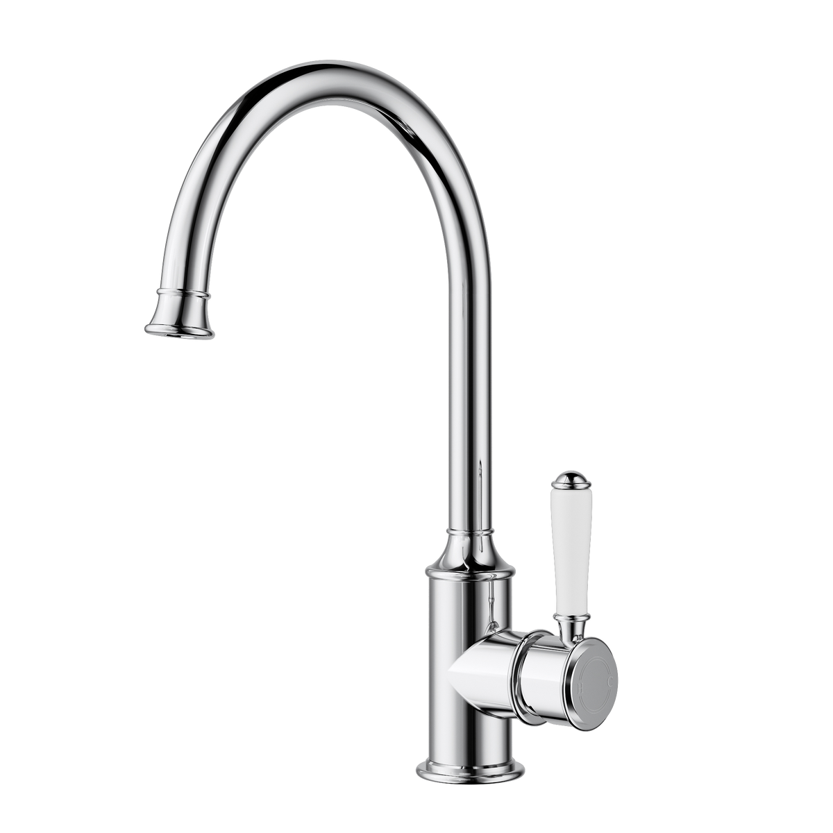 Gooseneck Sink Mixer Ceramic Handle Chrome