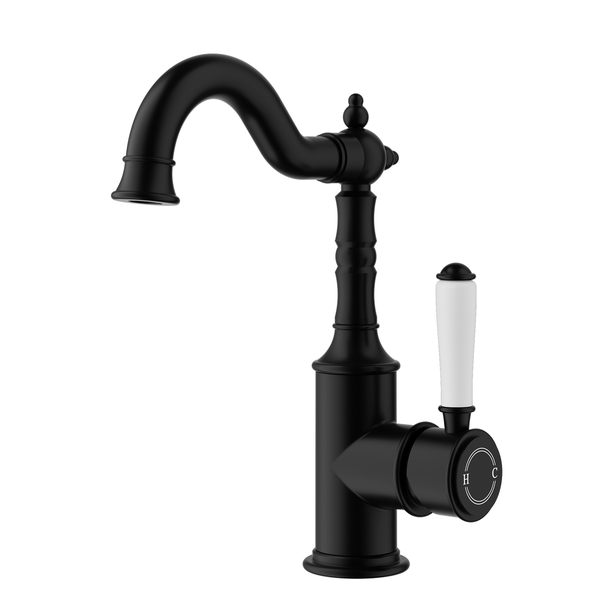 Federation Basin Mixer Ceramic Handle Matt Black