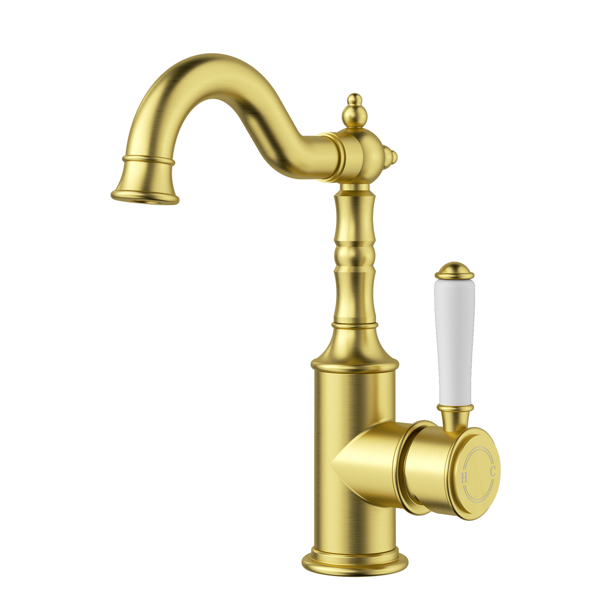 Federation Basin Mixer Ceramic Handle Brushed Gold
