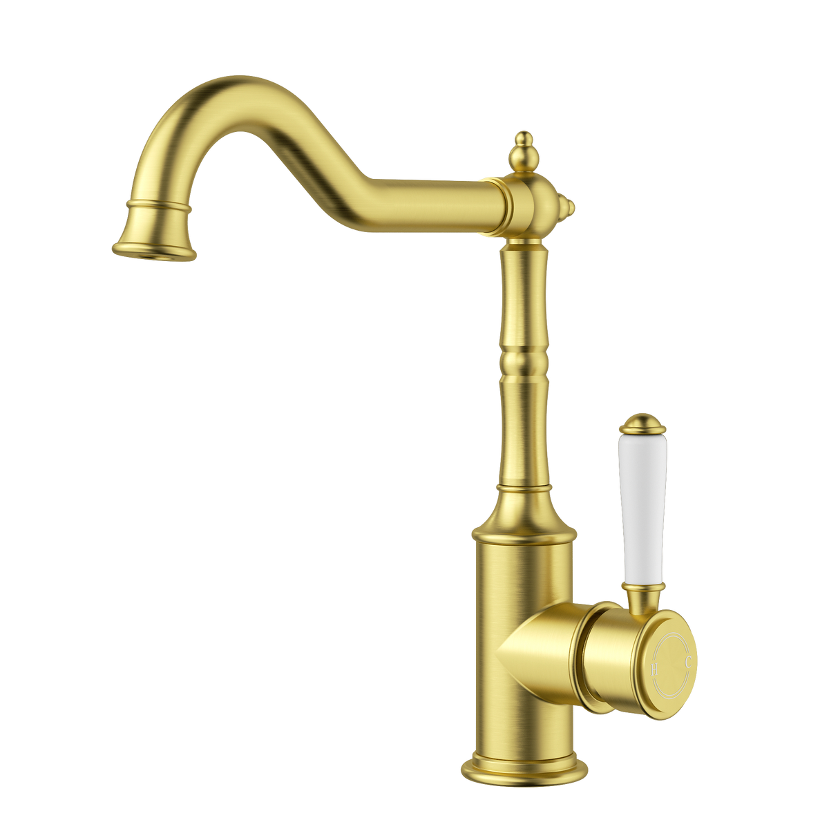 Sink Mixer Ceramic Handle Brushed Gold