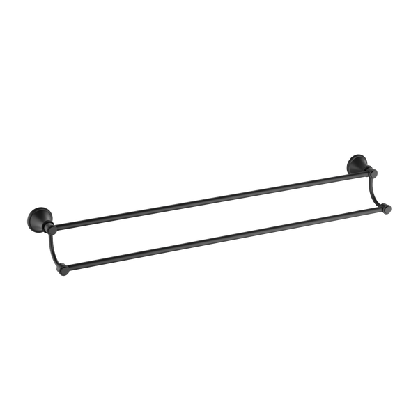 Double Towel Rail 600 Matt Black