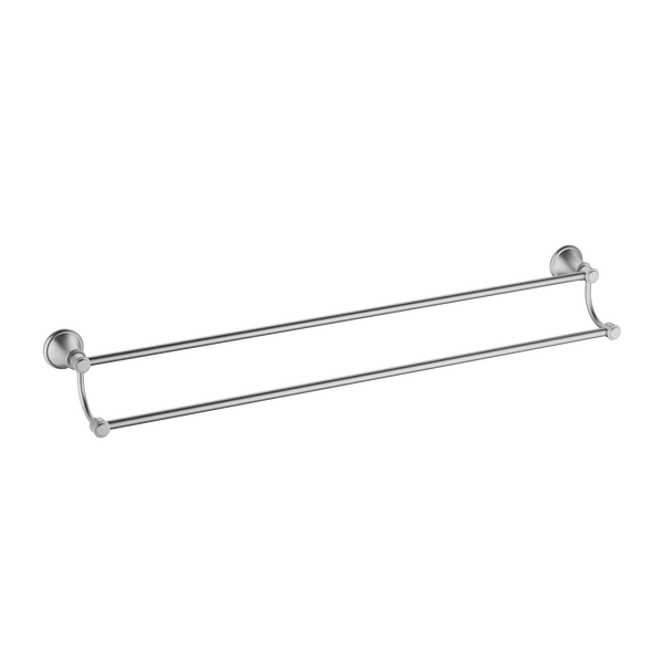 Double Towel Rail 800 Brushed Nickel