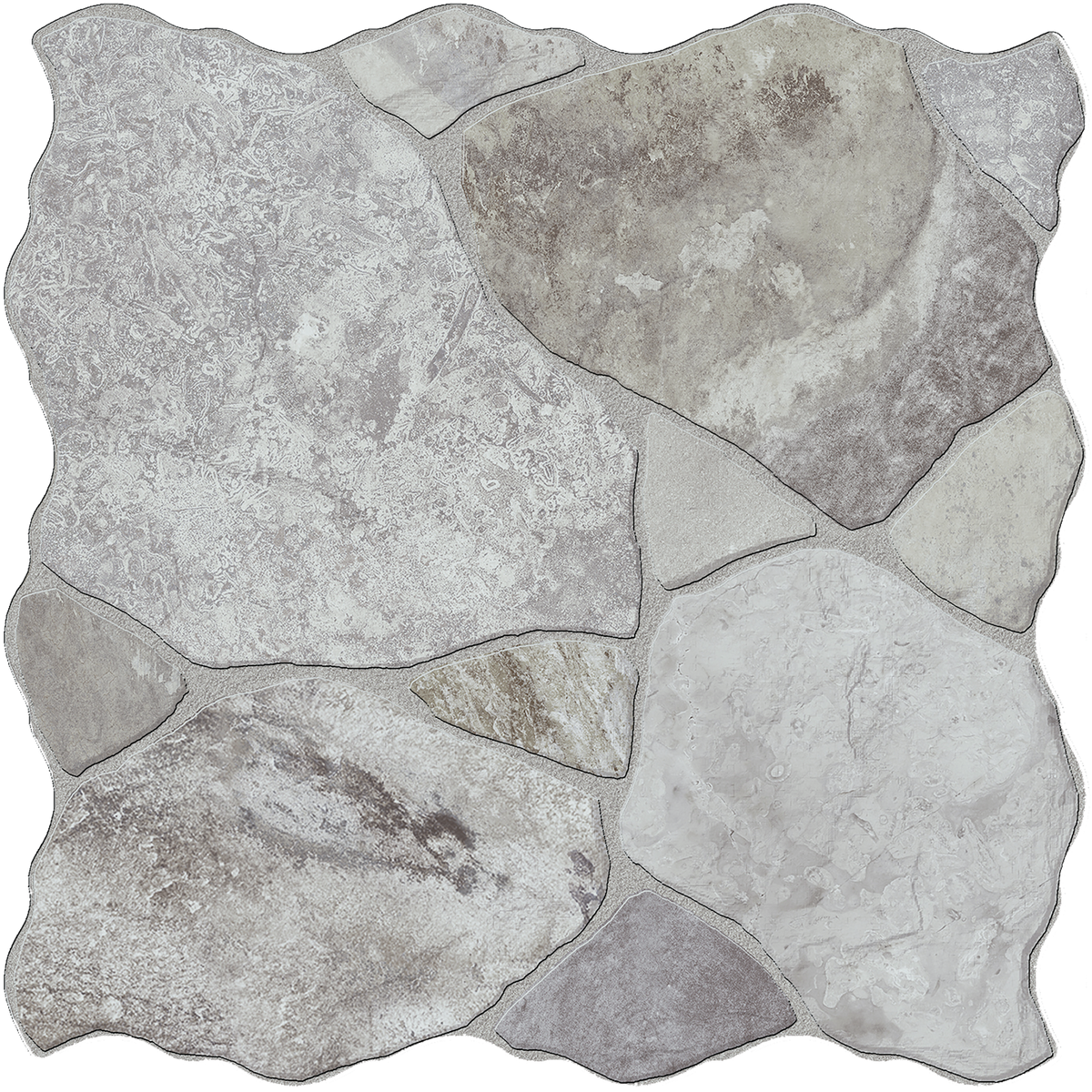 Stone CrazyPave Ashen Embossed Textured Tile