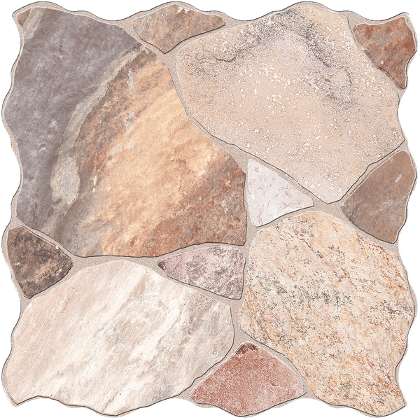 Step Stone CrazyPave Multicolour Embossed Textured Tile