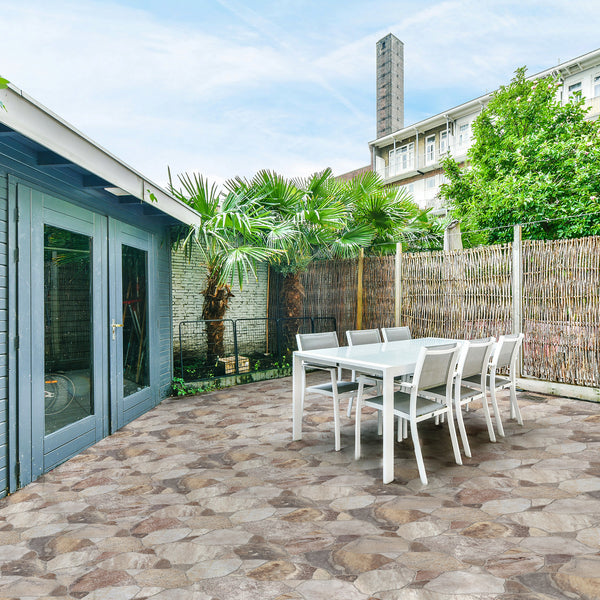 Stone CrazyPave Multicolour Embossed Textured Tile - lifestyle view