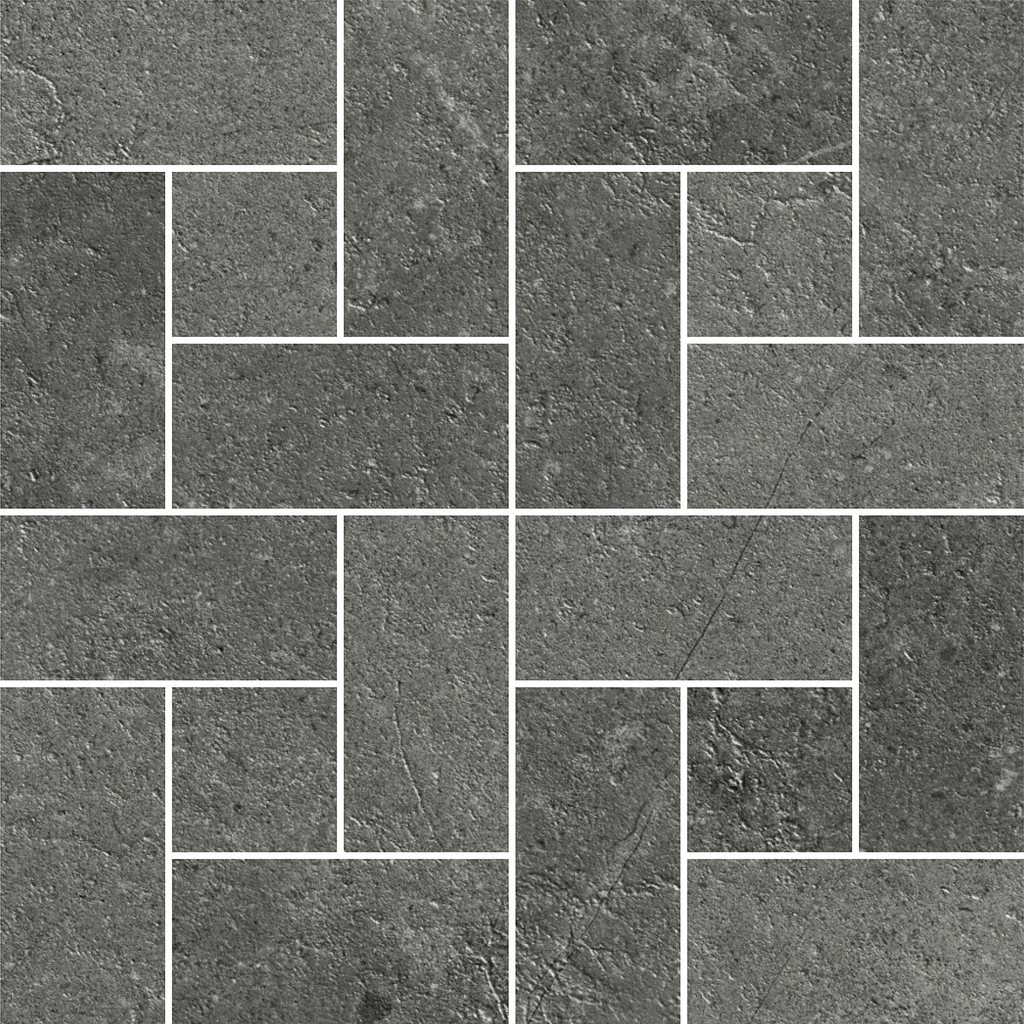 Windmill Charcoal Silk Mosaic