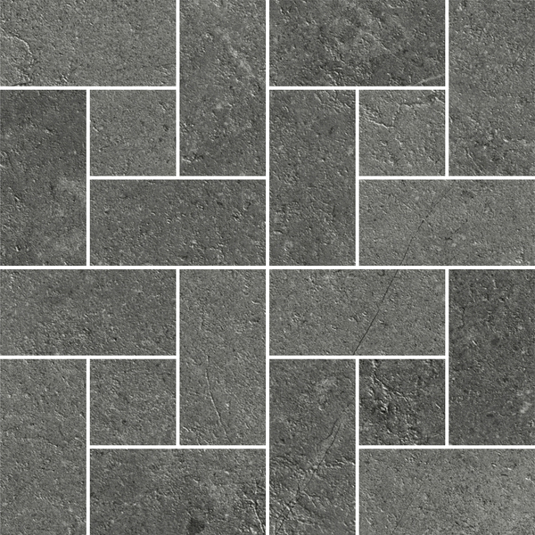 Windmill Charcoal Silk Mosaic