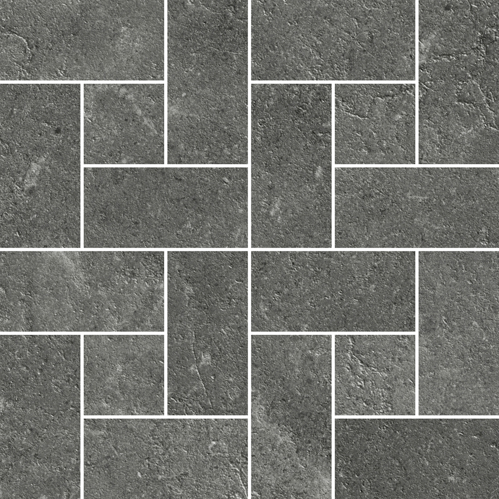 Windmill Charcoal Silk Mosaic