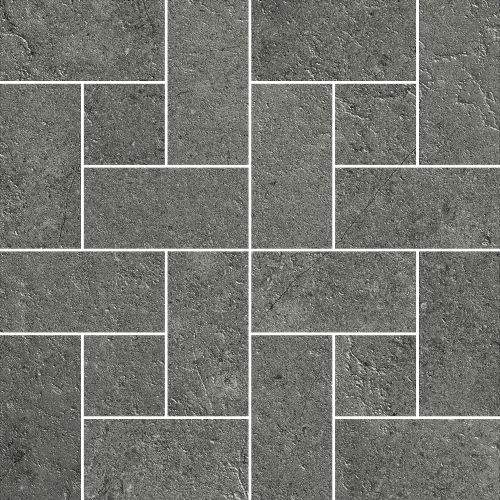 Windmill Charcoal Silk Mosaic