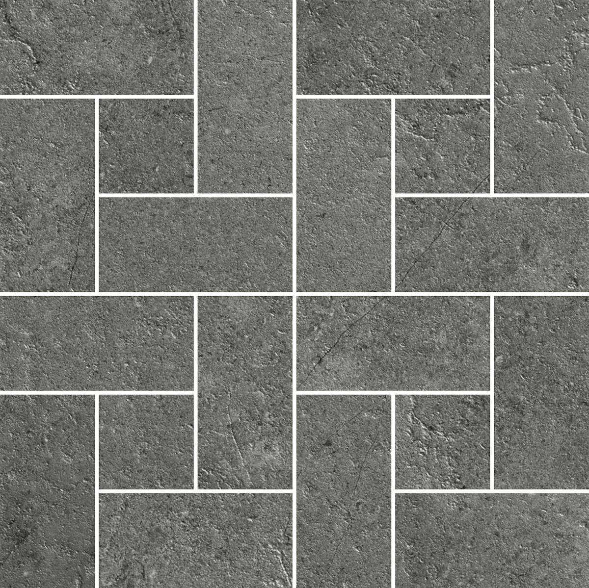 Windmill Charcoal Silk Mosaic
