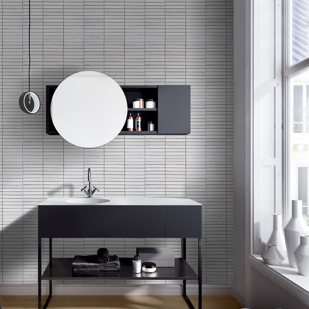 Natural Stone Serpeggiante Finger Grey Honed Mosaic - lifestyle view