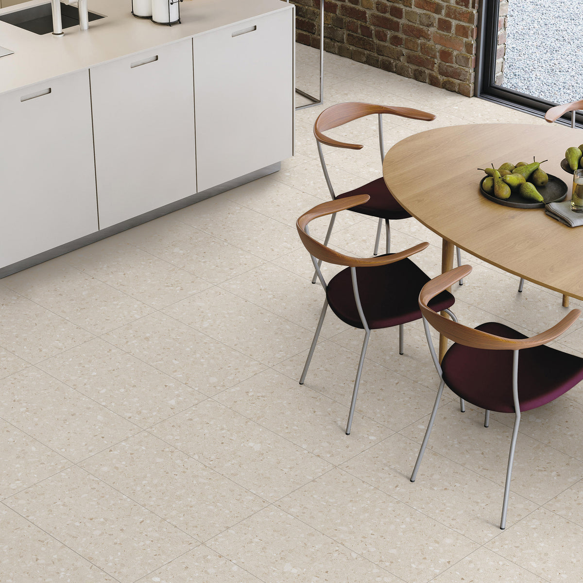 Terrazzo Beige Textured Tile - lifestyle view