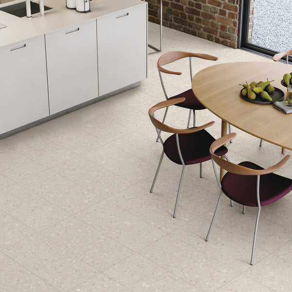 Terrazzo Beige Textured Tile - lifestyle view