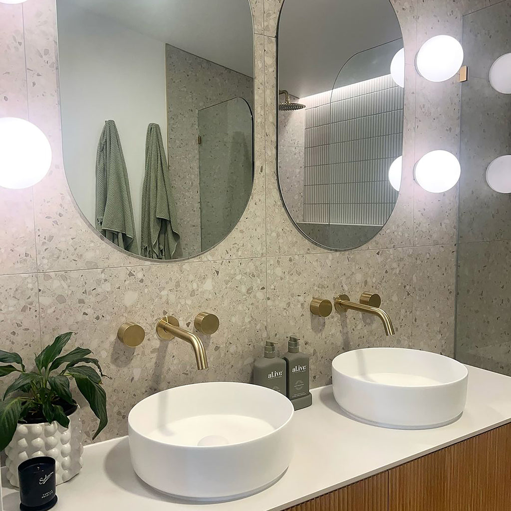 Terrazzo Light Grey Textured Tile - lifestyle view