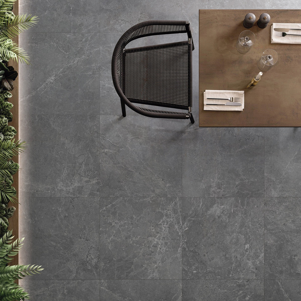 Charcoal HiLite Microtec Textured Tile - lifestyle view