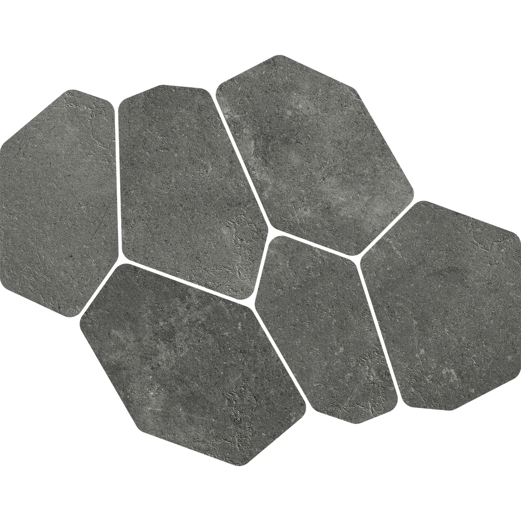 OmniStone CrazyPave Charcoal Microtec Textured Tile (Box 0.63m2)