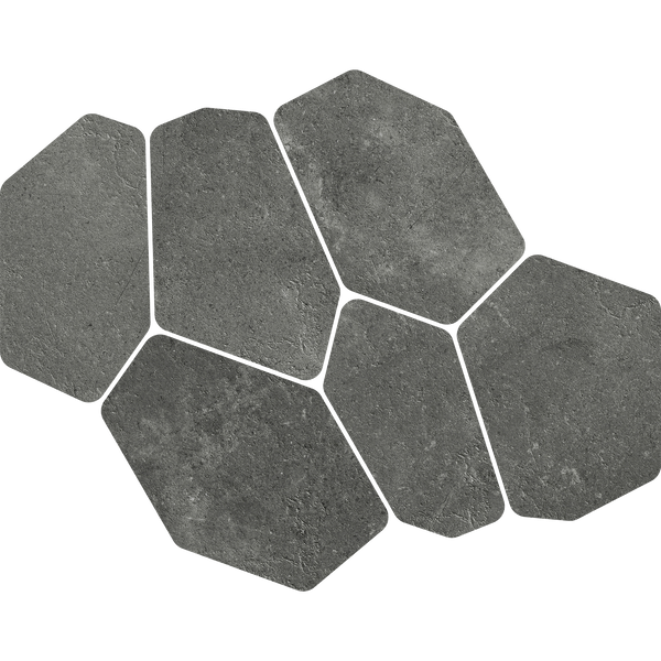 OmniStone CrazyPave Charcoal Microtec Textured Tile (Box 0.63m2)