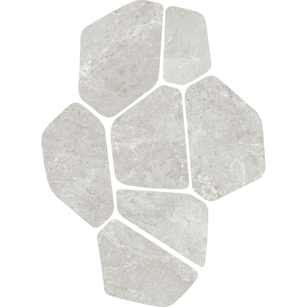 Tundra CrazyPave Light Grey HiLite Microtec Textured Tile (Box 0.65m2)