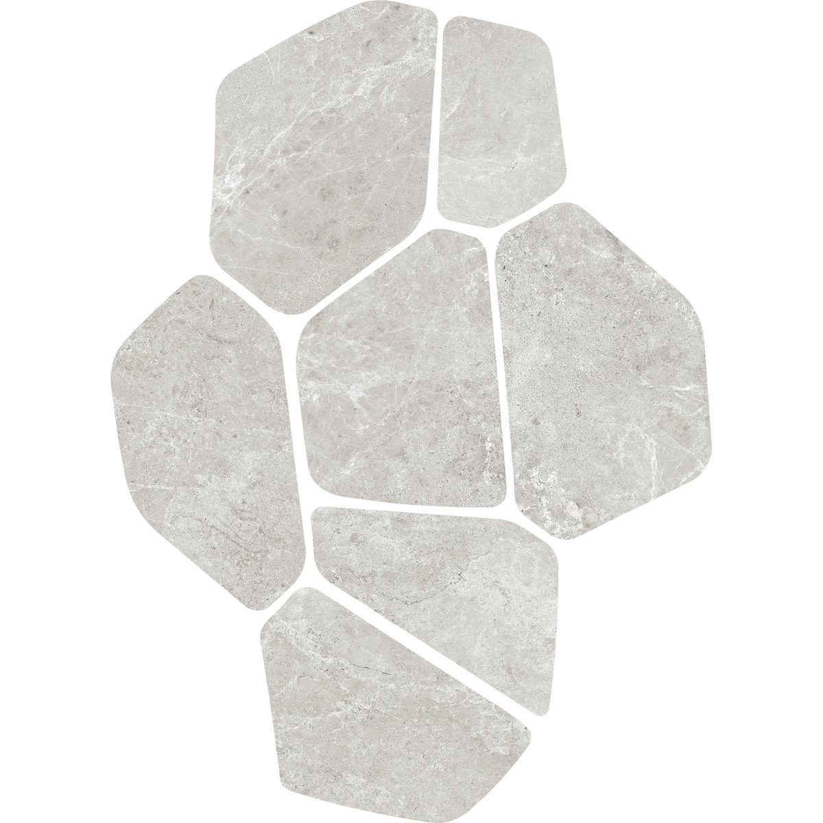 Tundra CrazyPave Light Grey HiLite Microtec Textured Tile (Box 0.65m2)