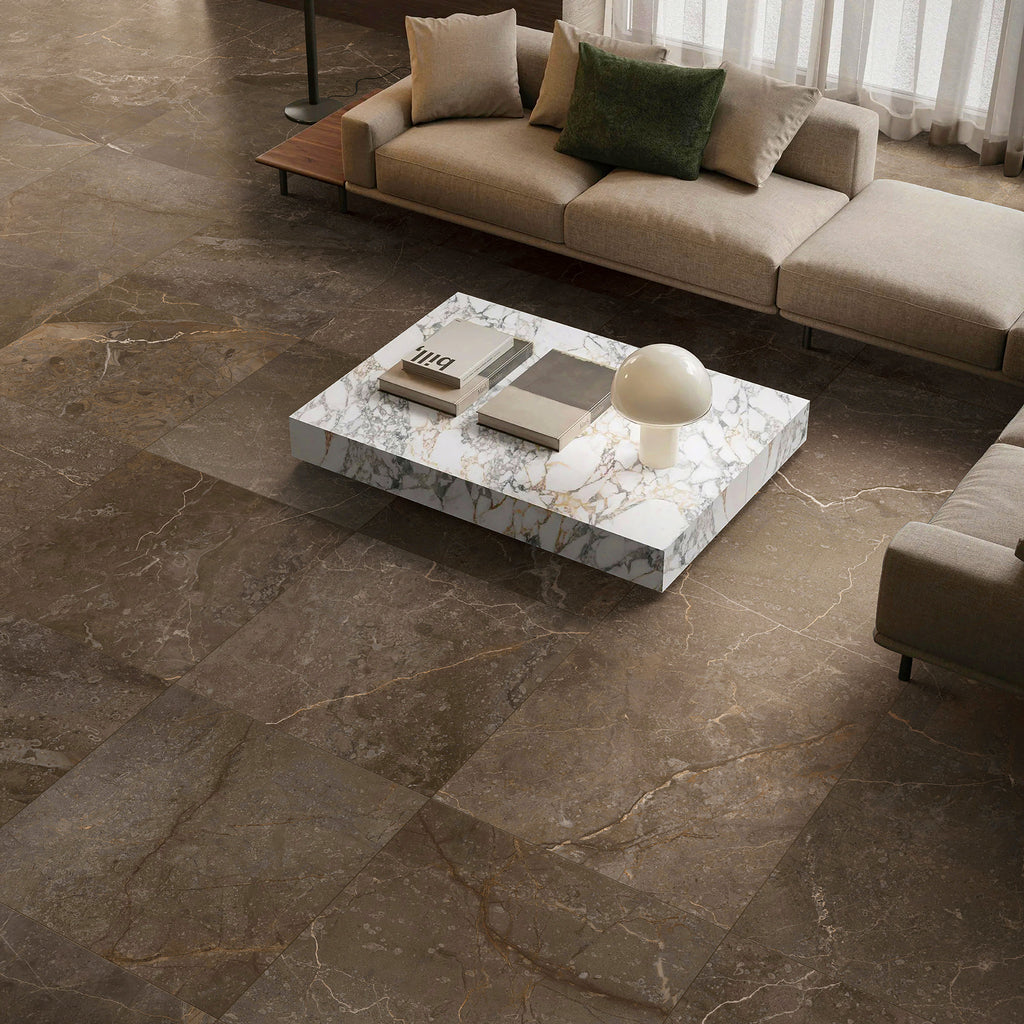 Marble Brown HiLite Textured Tile - lifestyle view
