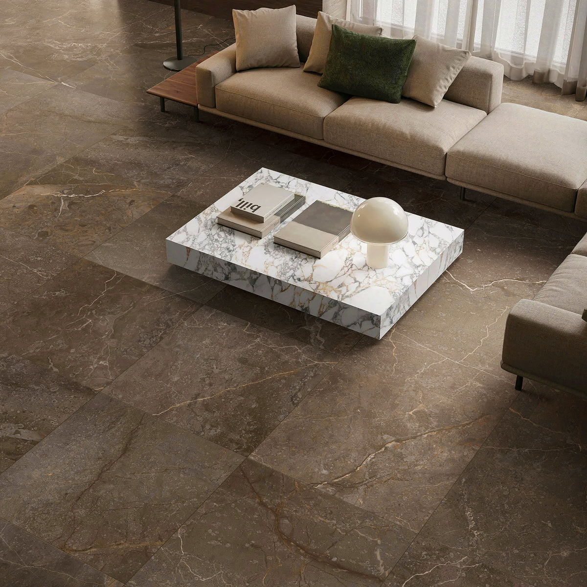 Marble Brown HiLite Textured Tile - lifestyle view