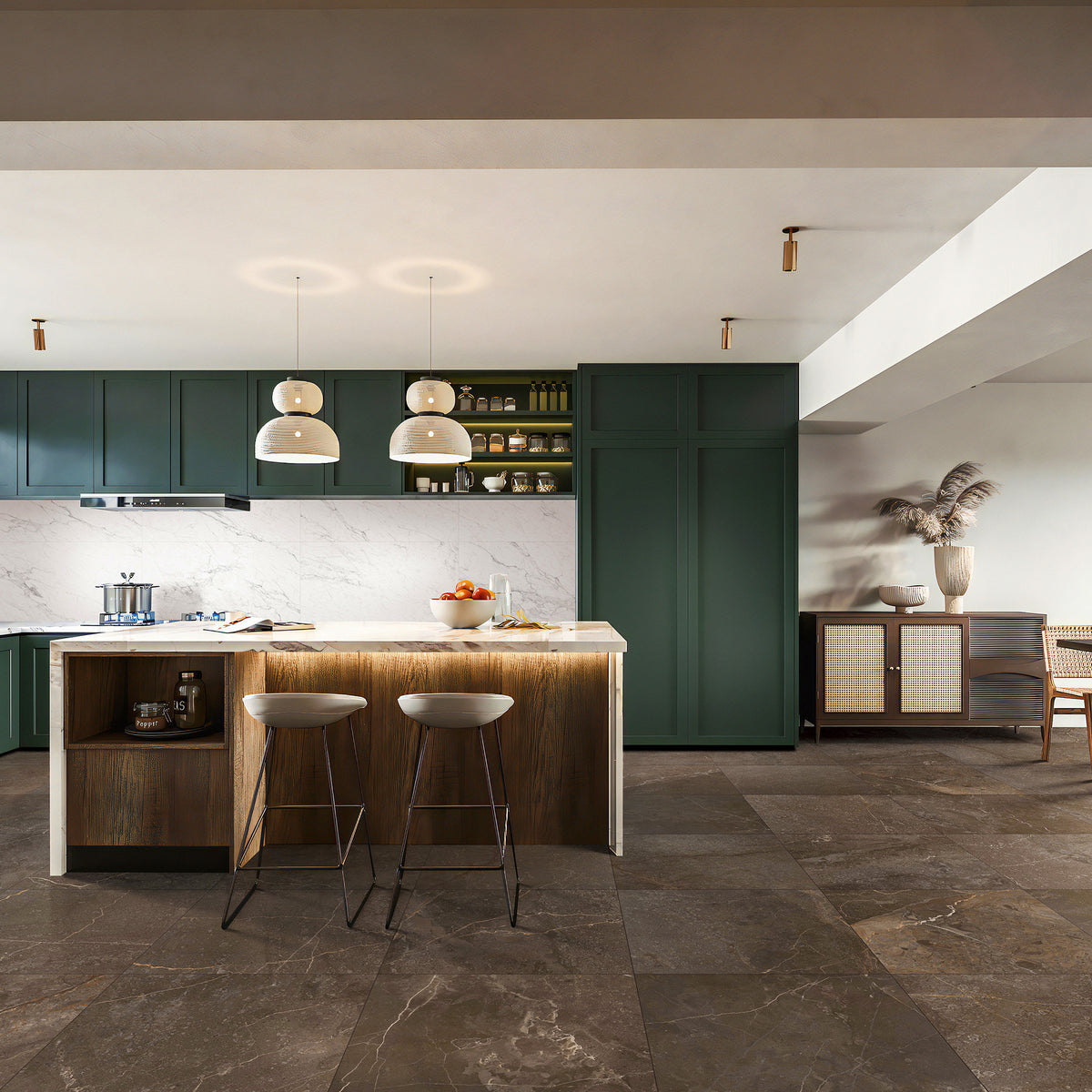 Marble Brown HiLite Textured Tile - lifestyle view